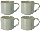 Cookinglife Kaffeetassen Serene Green 330 ml – Steingut – 4er-Set