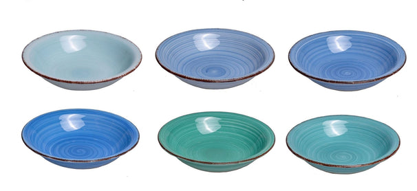 Cookinglife Tiefe Teller / Pastateller Delice Blau ø 21 cm - 6 Stück