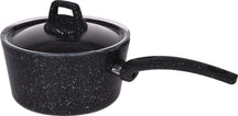 Cookinglife Topfset Black Speckle 4-teilig - Aluminium - Kochtopf ø 20, 22, 24 cm & Stielkasserolle ø 18 cm - Geeignet für alle Wärmequellen - Standard-Antihaftbeschichtung