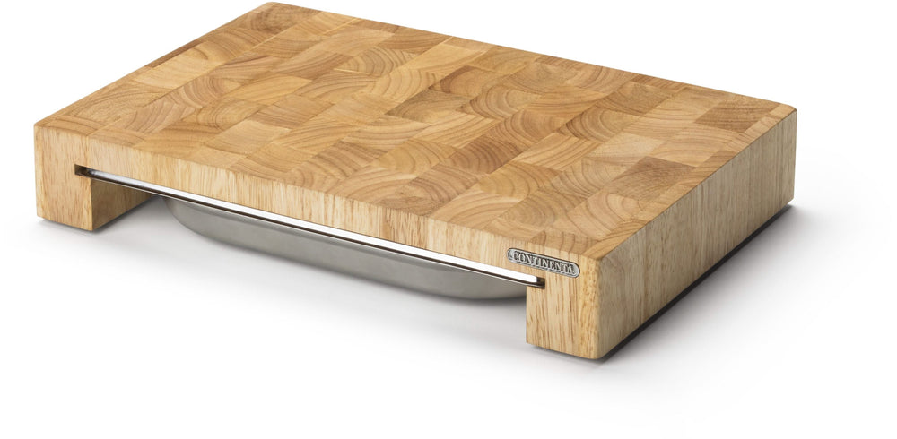 Continenta Schneidebrett mit Edelstahl Schublade - Holz - 39 x 27cm