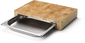 Continenta Schneidebrett mit Edelstahl Schublade - Holz - 39 x 27cm