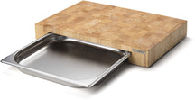 Continenta Schneidebrett mit Edelstahl Schublade - Holz - 48 x 33 cm