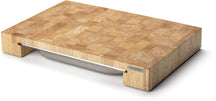 Continenta Schneidebrett mit Edelstahl Schublade - Holz - 48 x 33 cm
