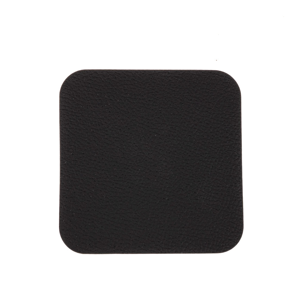 Cookinglife Untersetzer - Veganes Leder - Schwarz / Cognac - doppelseitig - 10 x 10 cm - 6 Stück