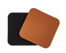 Cookinglife Untersetzer - Veganes Leder - Schwarz / Cognac - doppelseitig - 10 x 10 cm - 6 Stück