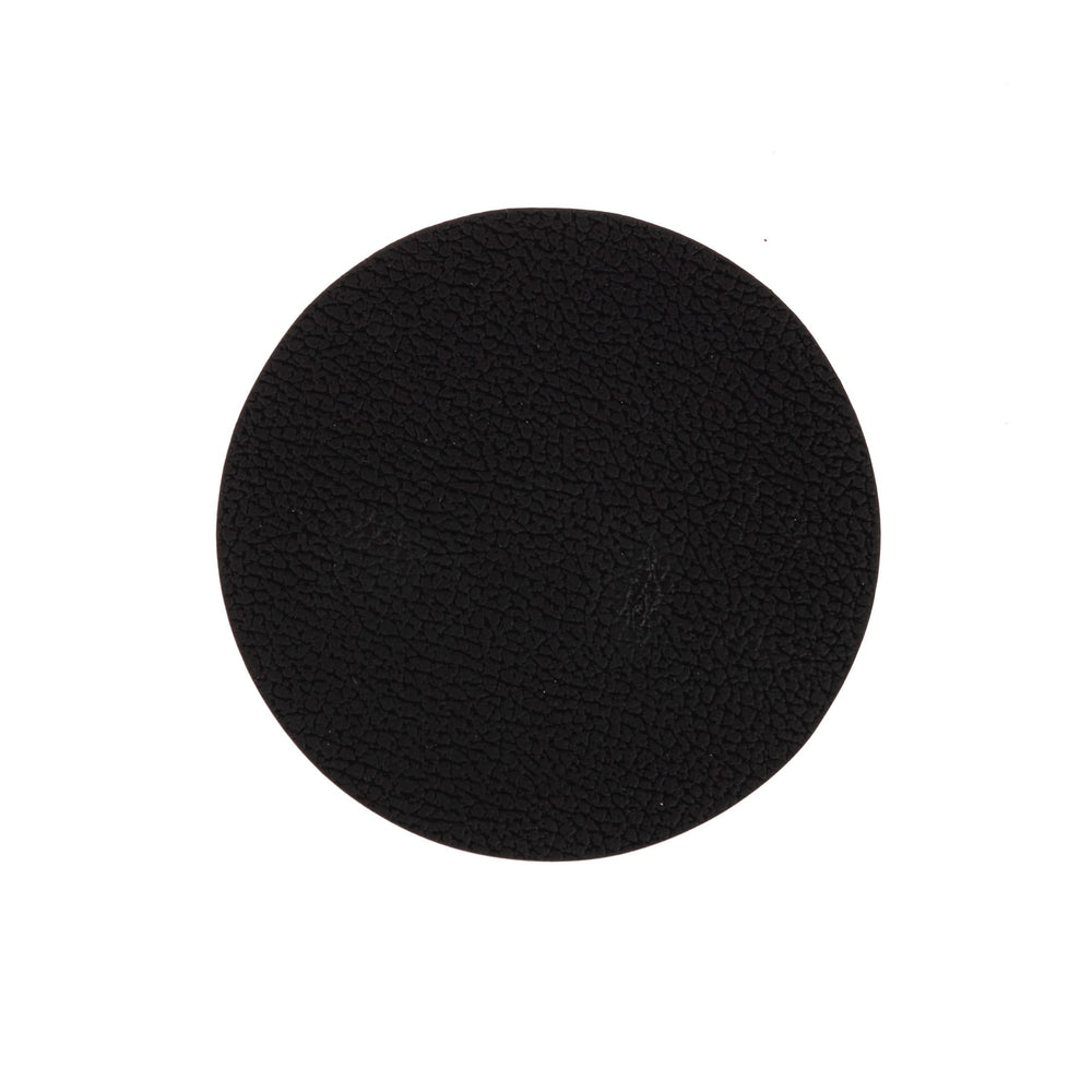 Cookinglife Untersetzer - Veganes Leder - Schwarz / Cognac - doppelseitig - ø 10 cm - 6 Stück