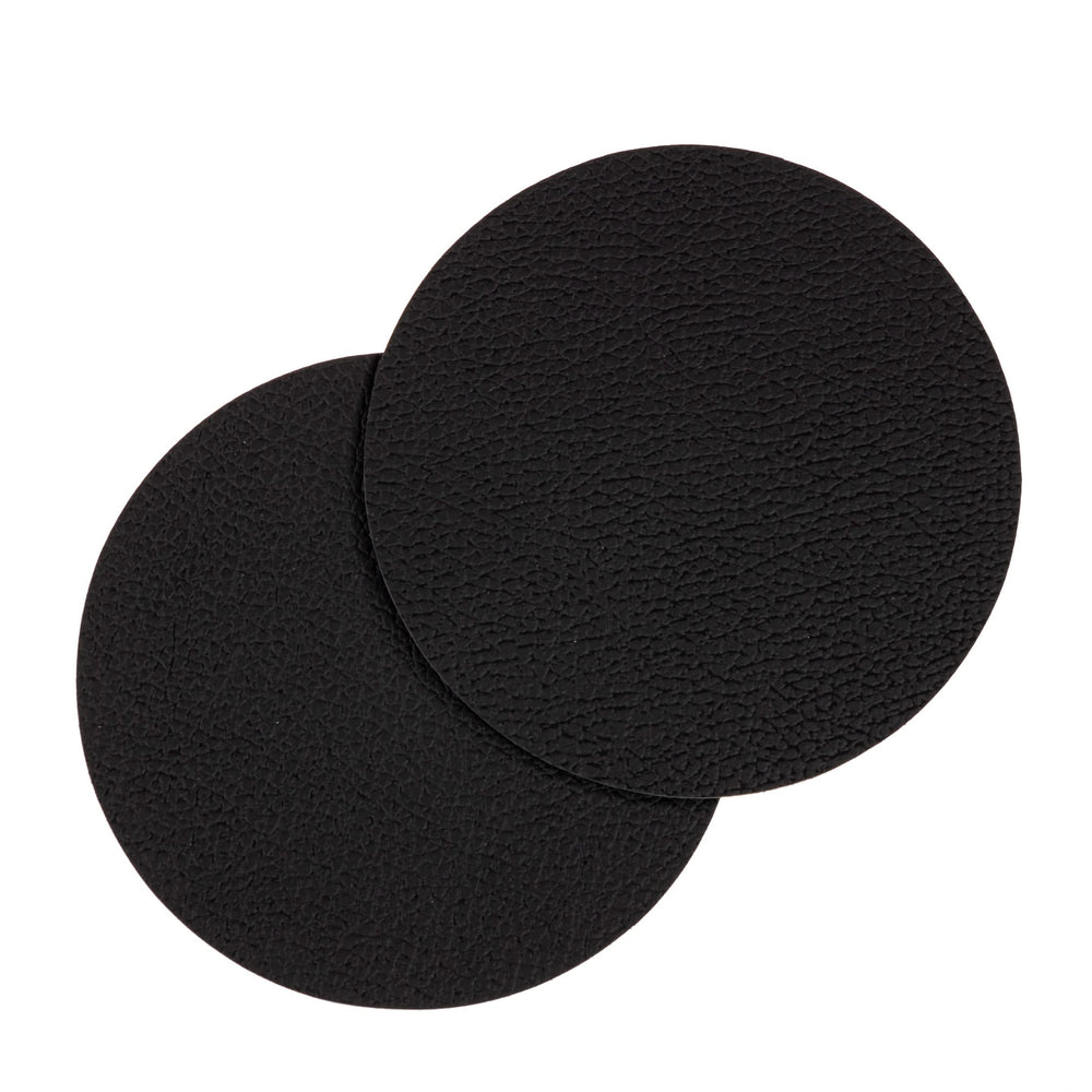 Cookinglife Untersetzer - Veganes Leder - Schwarz - ø 10 cm - 6 Stück