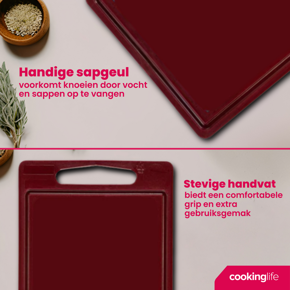 Cookinglife Schneidebrett mit Saftgrube 35 x 25 x 0,85 cm - Braun