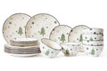 Cookinglife Weihnachtsgeschirrset Grün 18-teilig / 6 Personen - 6 Speiseteller , 6 Frühstücksteller & 6 Schalen