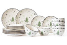 Cookinglife Weihnachtsgeschirrset Grün 18-teilig / 6 Personen - 6 Speiseteller , 6 Frühstücksteller & 6 Schalen