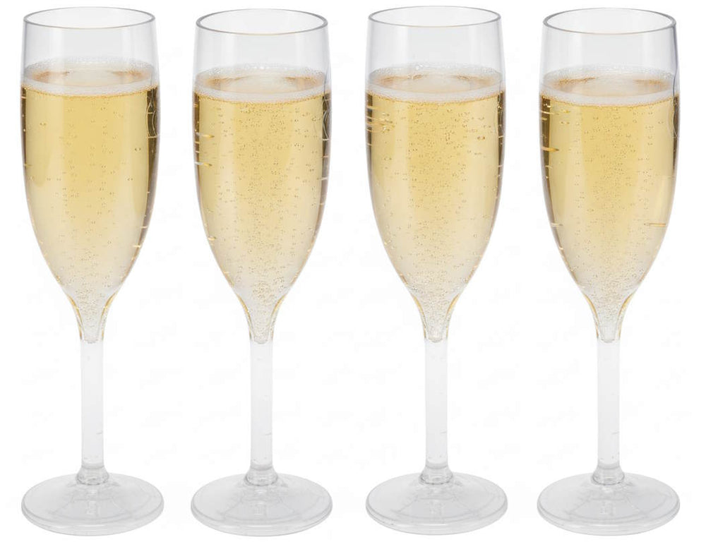 Cookinglife Champagnergläser aus Kunststoff – CampVibe – Outdoor – Unzerbrechlich – 165 ml – 4er-Set