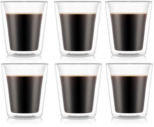 Bodum Doppeltwandige Kaffee- und Teegläser Kanne - Patentiertes Ventil - 200 ml - 6 Stück