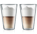 Bodum Doppeltwandige Latte Macchiato Gläser Kanne - Patentiertes Ventil - 400 ml - 2 Stück