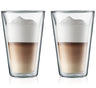 Bodum Doppeltwandige Latte Macchiato Gläser Kanne - Patentiertes Ventil - 400 ml - 2 Stück