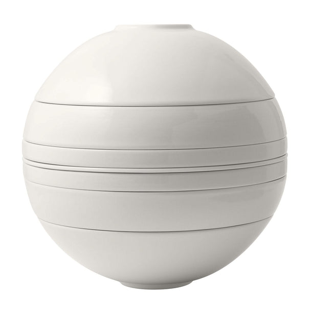 Villeroy & Boch Geschirrset La Boule Weiß 7-teilig / 2 Personen - 2 Schalen, 2 Teller, 2 Universalplatten und 1 Servierschale