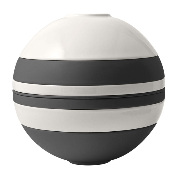 Villeroy & Boch Geschirrset La Boule Schwarz / Weiß 7-teilig / 2 Personen - 2 Schalen, 2 Teller, 2 Universalplatten und 1 Servierschale