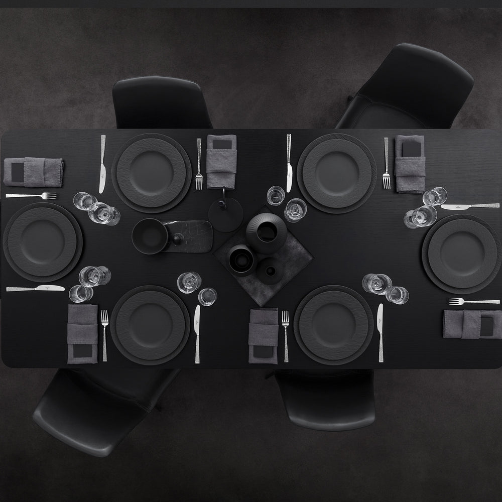 Villeroy & Boch Geschirrset Manufacture Rock - Schwarz - 12-teilig