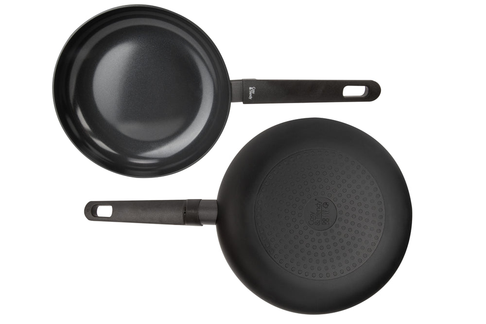 Cookinglife Bratpfannenset Black Cera Ø 24 und 28 cm – geeignet für alle Wärmequellen – keramische Antihaftbeschichtung