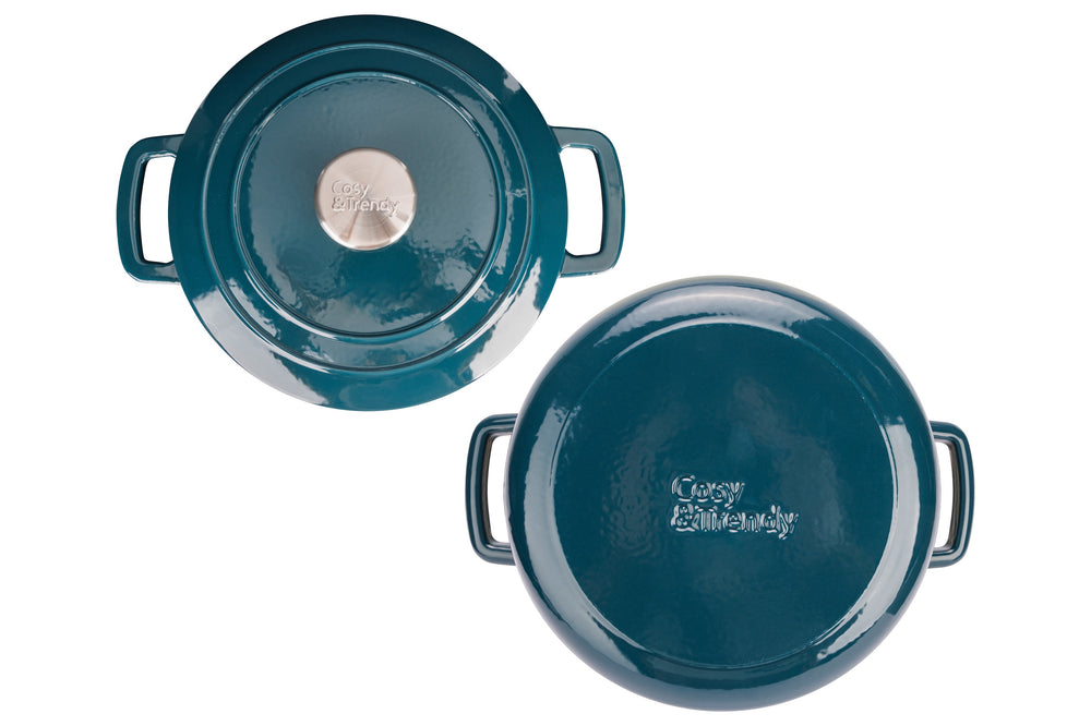 Cosy & Trendy Bräter Fontestic Gusseisen Green Heron Ø 24 cm / 4,6 Liter – emailliert