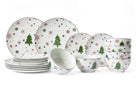 Cookinglife Weihnachtsgeschirrset Rot - Porzellan - 18-teilig / 6 Personen - 6 Speiseteller, 6 Frühstücksteller & 6 Schalen