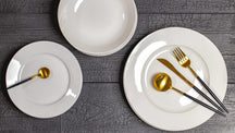 Studio Tavola Geschirrset Weiß - 18-teilig / 6 Personen - 6 Speiseteller, 6 Suppenteller und 6 Frühstücksteller