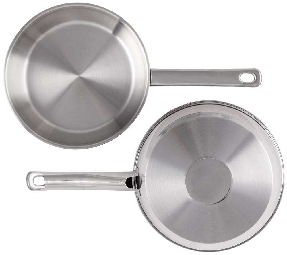 Cookinglife Bratpfannenset Superior Triply Edelstahl 3-teilig - ø 20, 24 & 28 cm - geeignet für alle Wärmequellen - ohne Antihaftbeschichtung