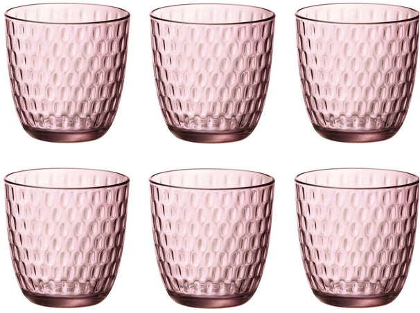Bormioli Rocco Wassergläser Slot - Rosa - 290 ml - 6 Stück