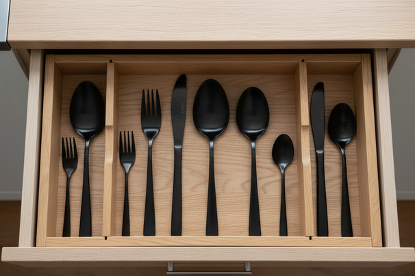Studio Tavola Besteckset - Schwarz - 42 Teile / 8 Personen