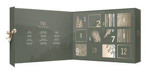 WoodWick Adventskalender 12 Days of Fragrance - 12 Stück - Duftkerze im Glas - Holzdocht