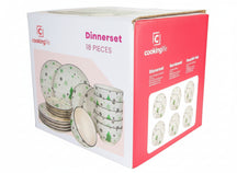 Cookinglife Weihnachtsgeschirrset Grün 18-teilig / 6 Personen - 6 Speiseteller , 6 Frühstücksteller & 6 Schalen