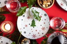 Cookinglife Weihnachtsgeschirrset Rot - Porzellan - 18-teilig / 6 Personen - 6 Speiseteller, 6 Frühstücksteller & 6 Schalen