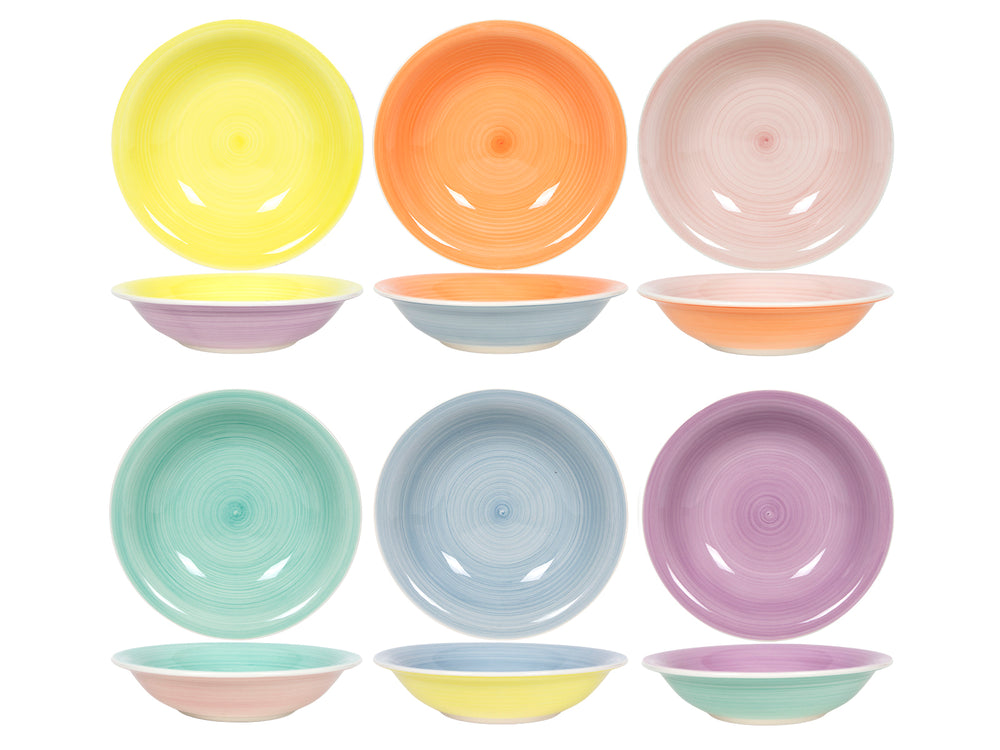Cookinglife Tiefe Teller / Pastateller Pastel Harmony ø 21 cm - 6 Stück