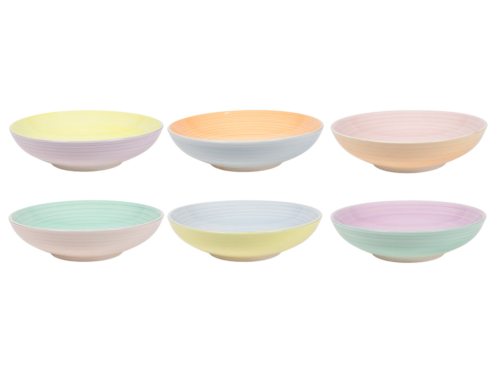 Cookinglife Tiefe Teller / Pastateller Pastel Harmony Ø 23 cm - 6 Stück