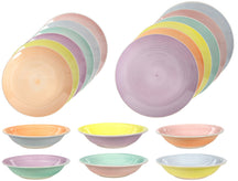 Cookinglife Pastel Harmony 18-teiliges Geschirrset / 6 Personen – 6 Speiseteller, 6 Frühstücksteller und 6 tiefe Teller