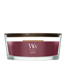WoodWick Duftkerze Ellipse Wood Smoke - 9 cm / 19 cm - Duftkerze im Glas - Holzdocht