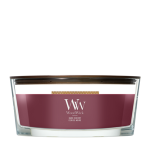 WoodWick Duftkerze Ellipse Wood Smoke - 9 cm / 19 cm - Duftkerze im Glas - Holzdocht