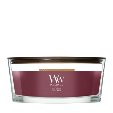 WoodWick Duftkerze Ellipse Wood Smoke - 9 cm / 19 cm - Duftkerze im Glas - Holzdocht