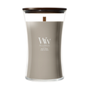 WoodWick Duftkerze Large Wood Smoke - 18 cm / ø 10 cm - Duftkerze im Glas - Holzdocht