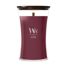 WoodWick Duftkerze Large Dark Cherry - 18 cm / ø 10 cm - Duftkerze im Glas - Holzdocht
