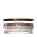WoodWick Duftkerze Ellipse Trilogy Radiant Cashmere - 9 cm / 19 cm - Duftkerze im Glas - Holzdocht