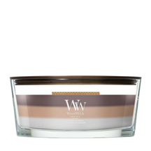 WoodWick Duftkerze Ellipse Trilogy Radiant Cashmere - 9 cm / 19 cm - Duftkerze im Glas - Holzdocht
