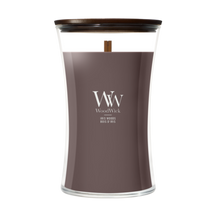 WoodWick Duftkerze Large Iris Woods - 18 cm / ø 10 cm - Duftkerze im Glas - Holzdocht
