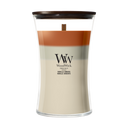 WoodWick Duftkerze Large Trilogy Vanilla Embers - 18 cm / ø 10 cm - Duftkerze im Glas - Holzdocht