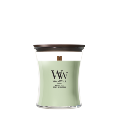 WoodWick Duftkerze Medium Matcha Zest - 11 cm / ø 10 cm - Duftkerze im Glas - Holzdocht