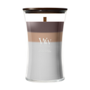 WoodWick Duftkerze Large Trilogy Radiant Cashmere - 18 cm / ø 10 cm - Duftkerze im Glas - Holzdocht