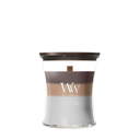 WoodWick Duftkerze Medium Trilogy Radiant Cashmere - 11 cm / ø 10 cm - Duftkerze im Glas - Holzdocht