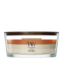WoodWick Duftkerze Ellipse Trilogy Vanilla Embers - 9 cm / 19 cm - Duftkerze im Glas - Holzdocht