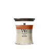 WoodWick Duftkerze Medium Trilogy Vanilla Embers - 11 cm / ø 10 cm - Duftkerze im Glas - Holzdocht