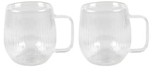 Cookinglife Doppelwandige Kaffee- / Teegläser mit Henkel Lines - 350 ml - 2 Stück