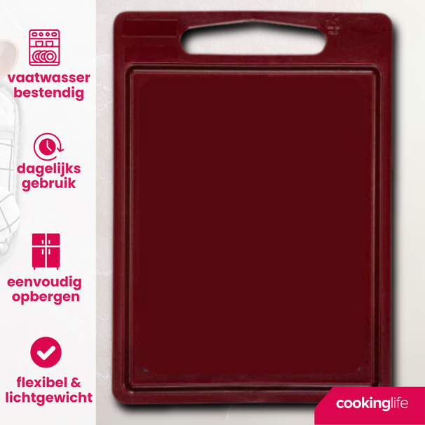 Cookinglife Schneidebrett mit Saftgrube 35 x 25 x 0,85 cm - Braun